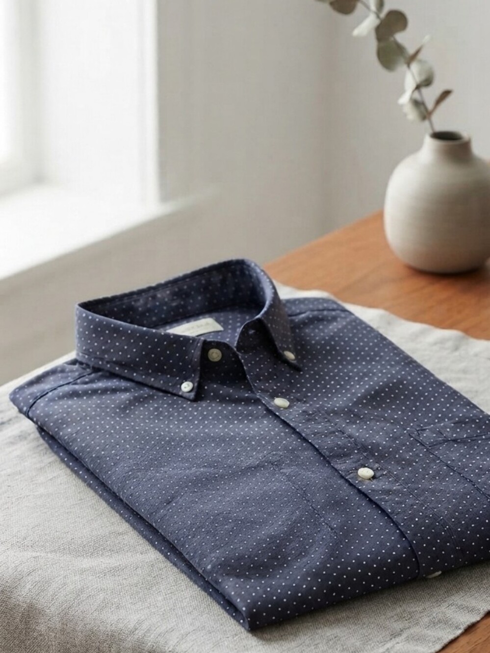 Bonobos Navy Polka Dot Button-Down Shirt | Slim Fit Cotton Casual Classic